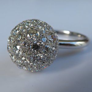Tiffany & Co 18K Gold Diamond HardWear Ball  Ring